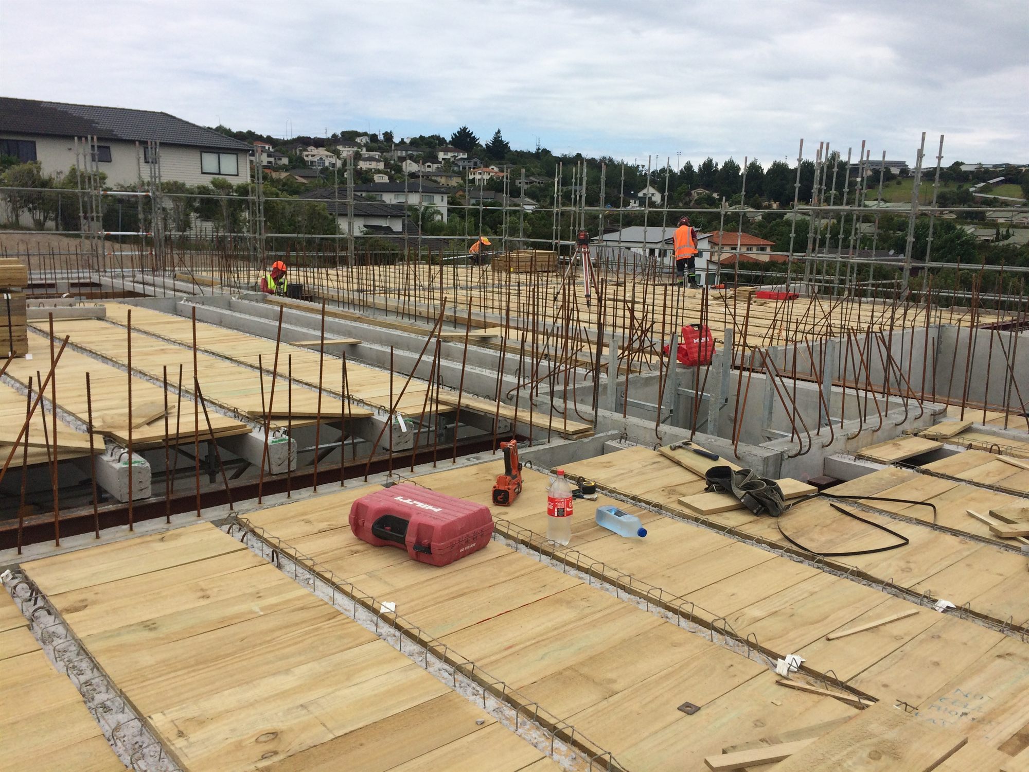 Reinforcing work and slab preparation