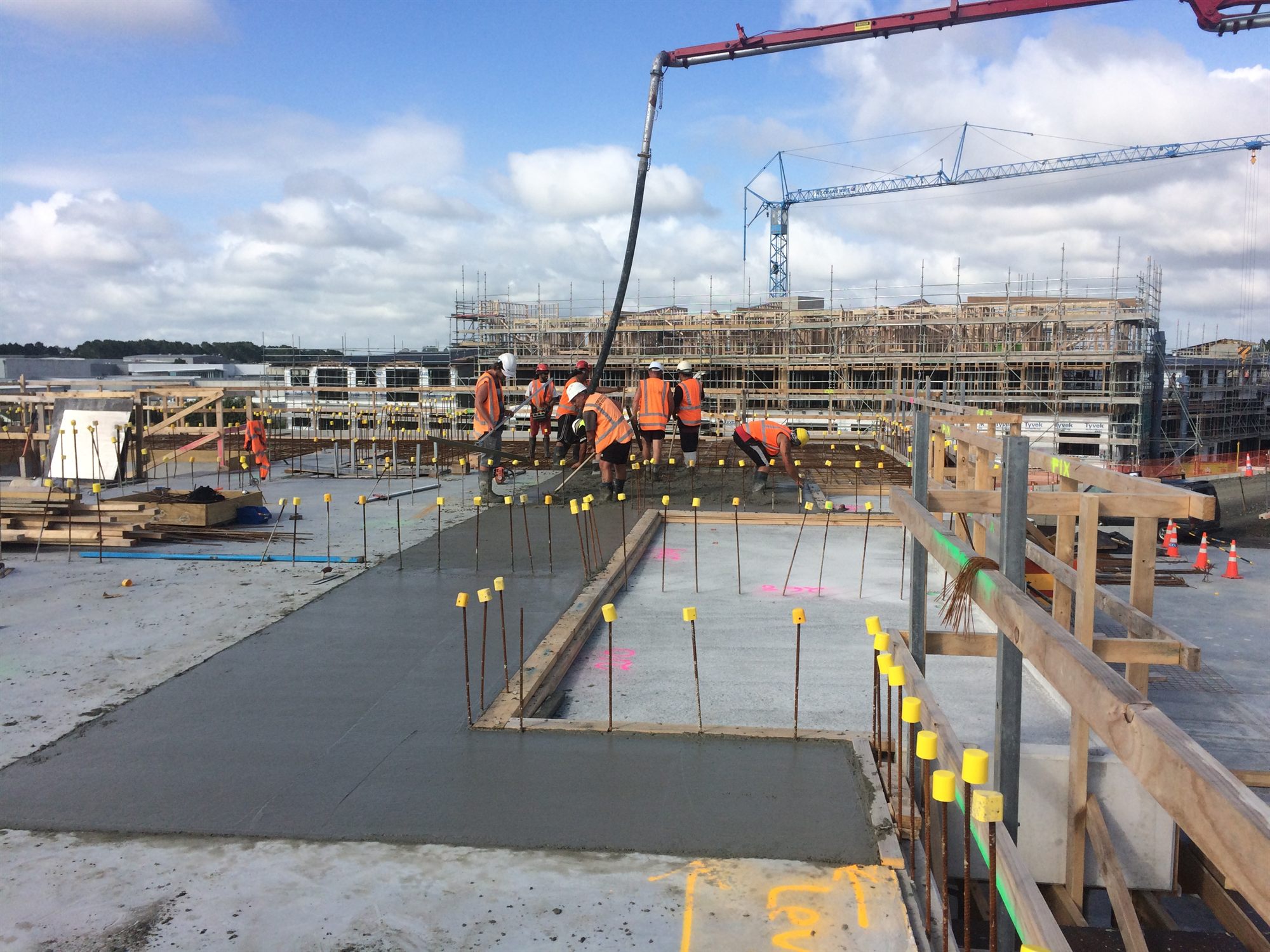 Crane and site concrete works