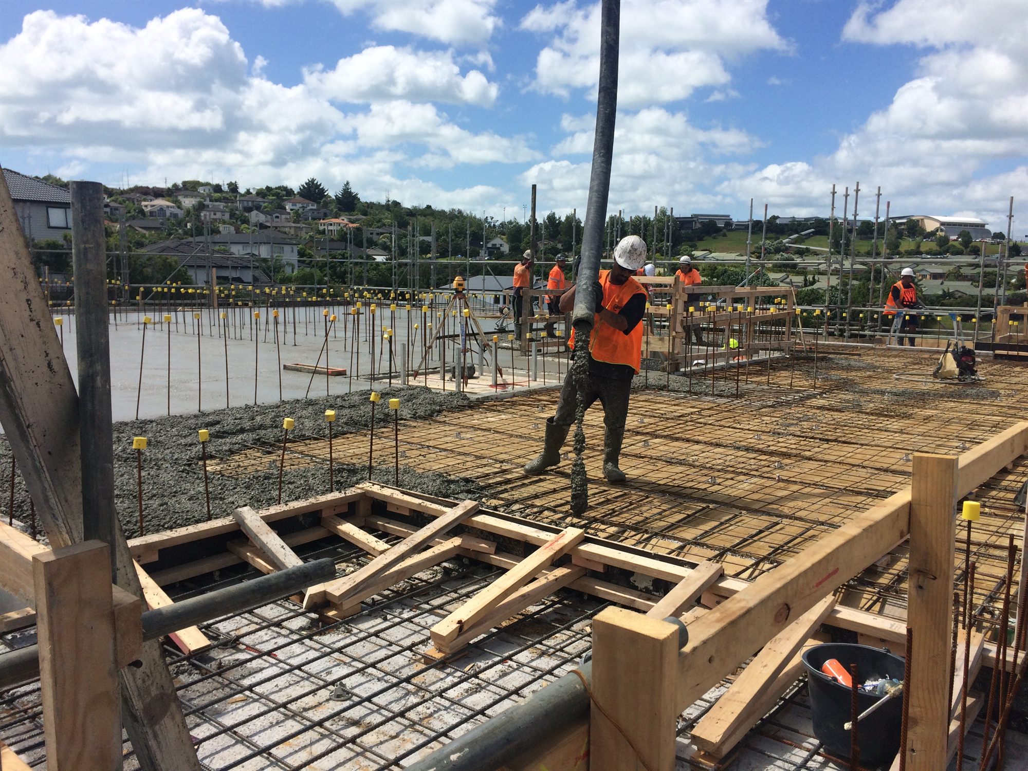 Timber formwork and reinforcing stage before insitu concrete